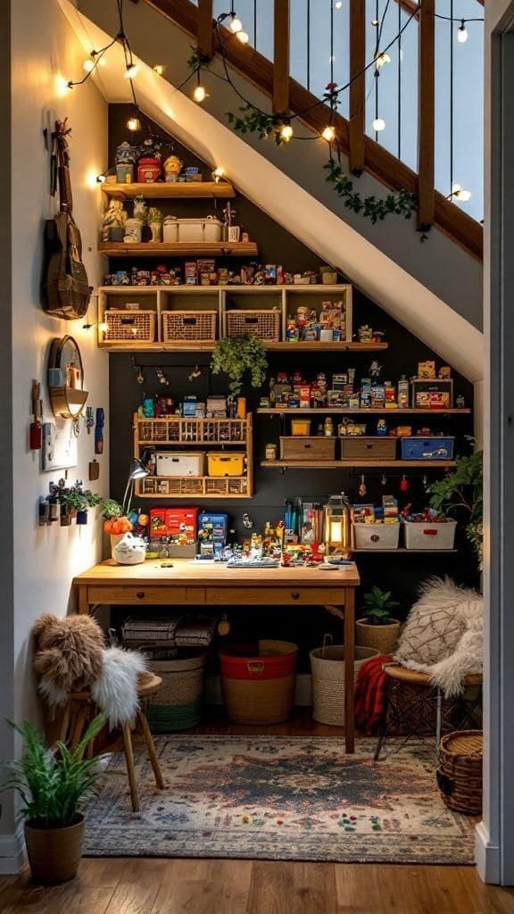 Cozy Under-Stairs Creative Nook