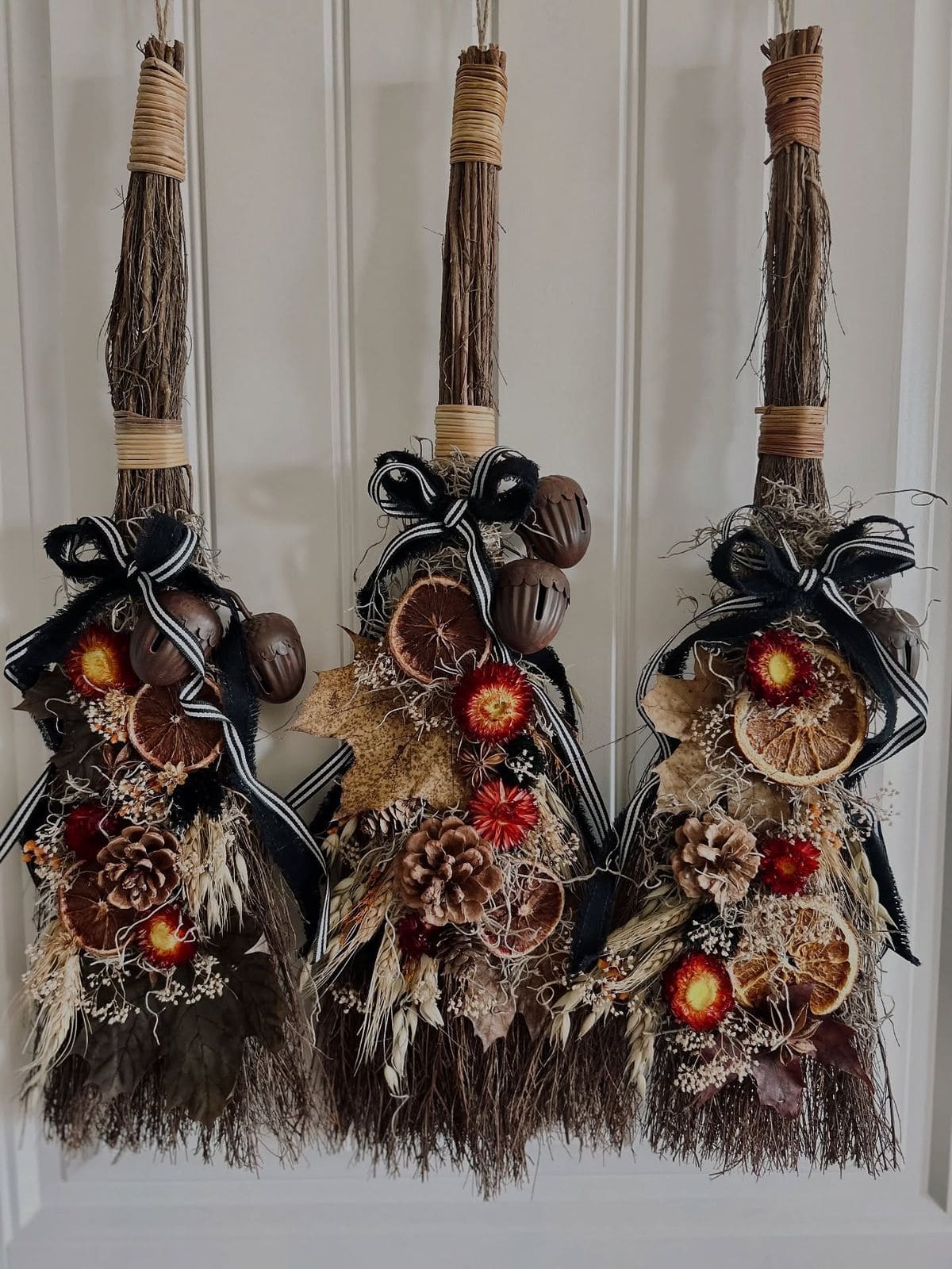 Enchanted Yule Foraged Broom Trio