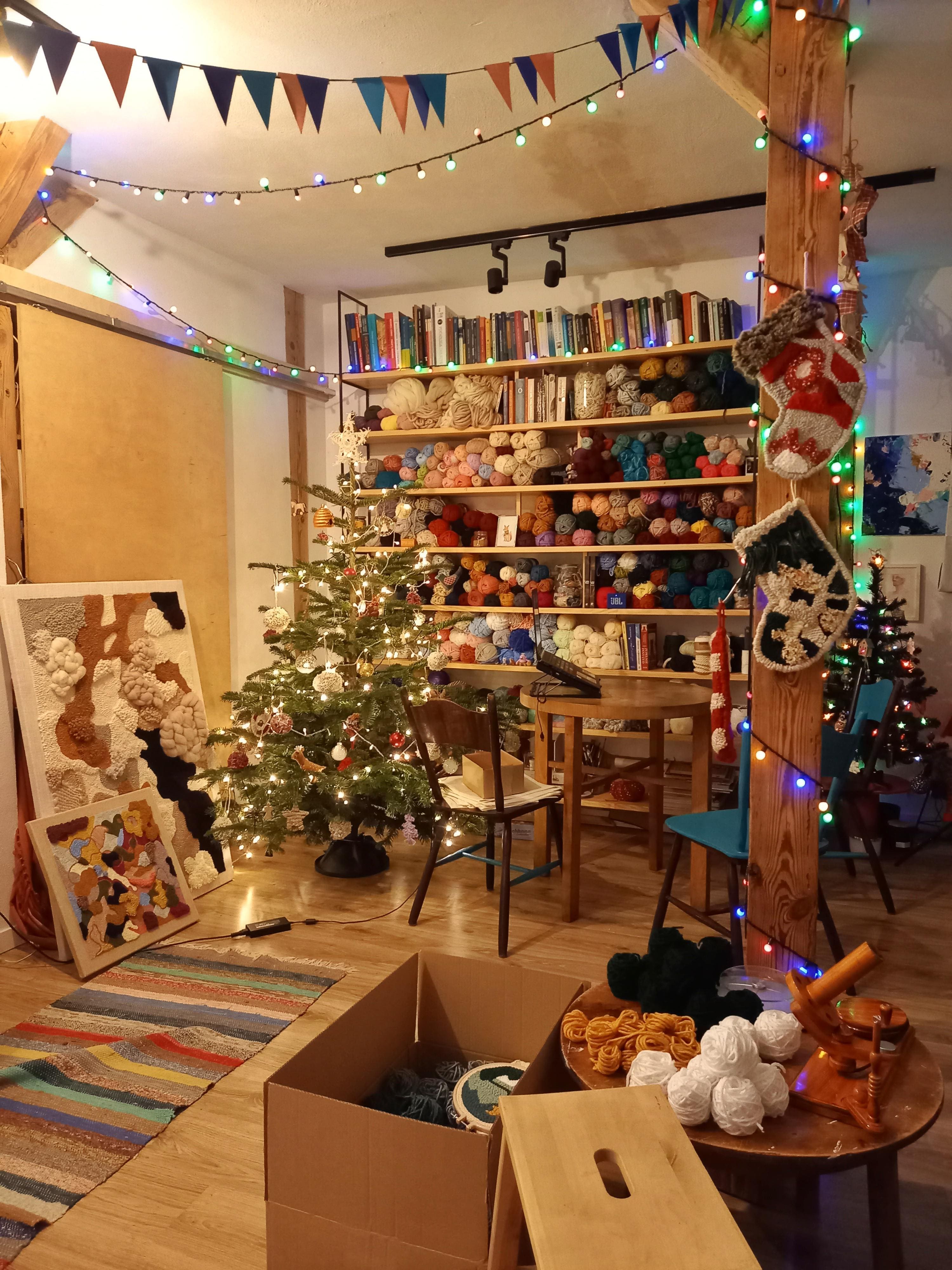 Festive Yarn Haven for Holiday Creations