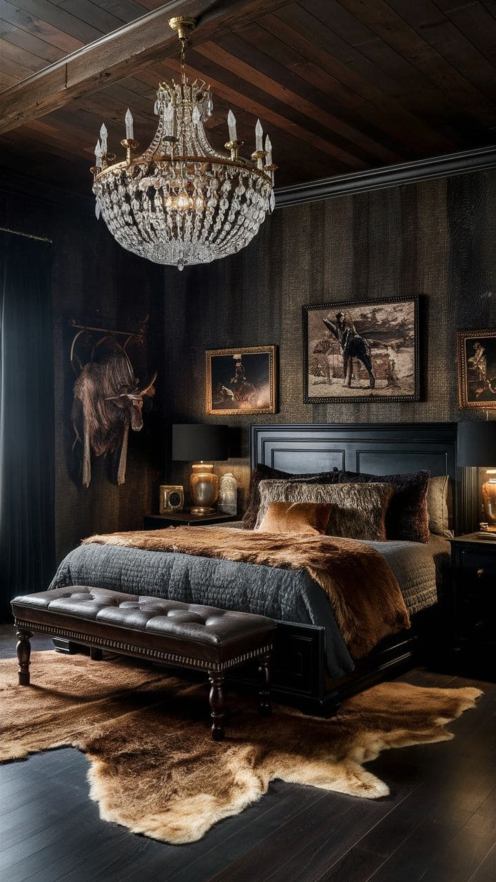 Luxe Frontier Lodge Bedroom