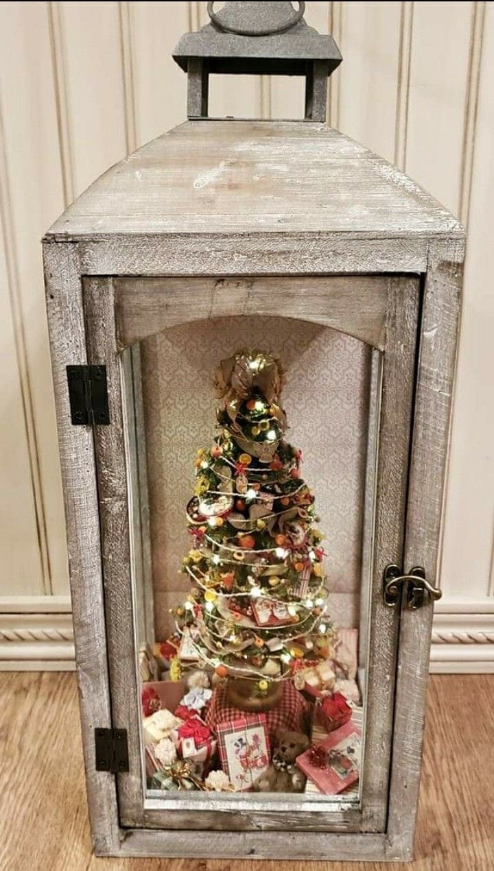 Miniature Christmas Lantern Tree