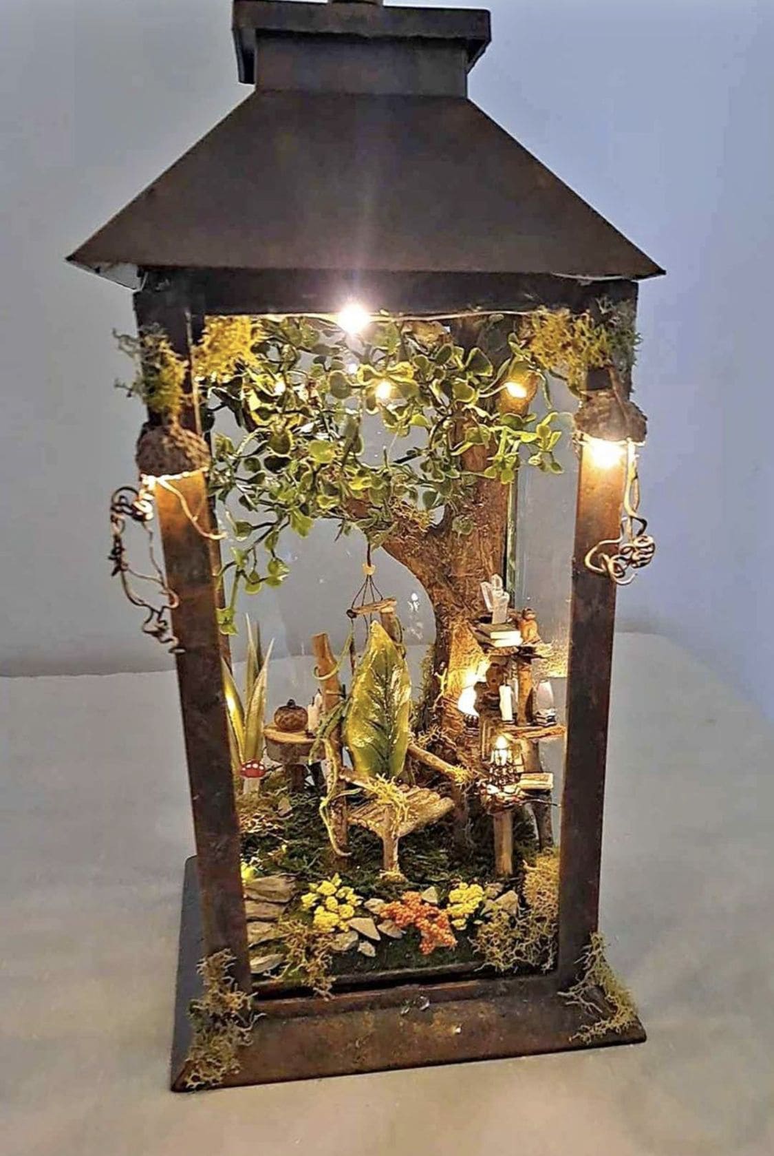 Miniature Lantern Garden Scene