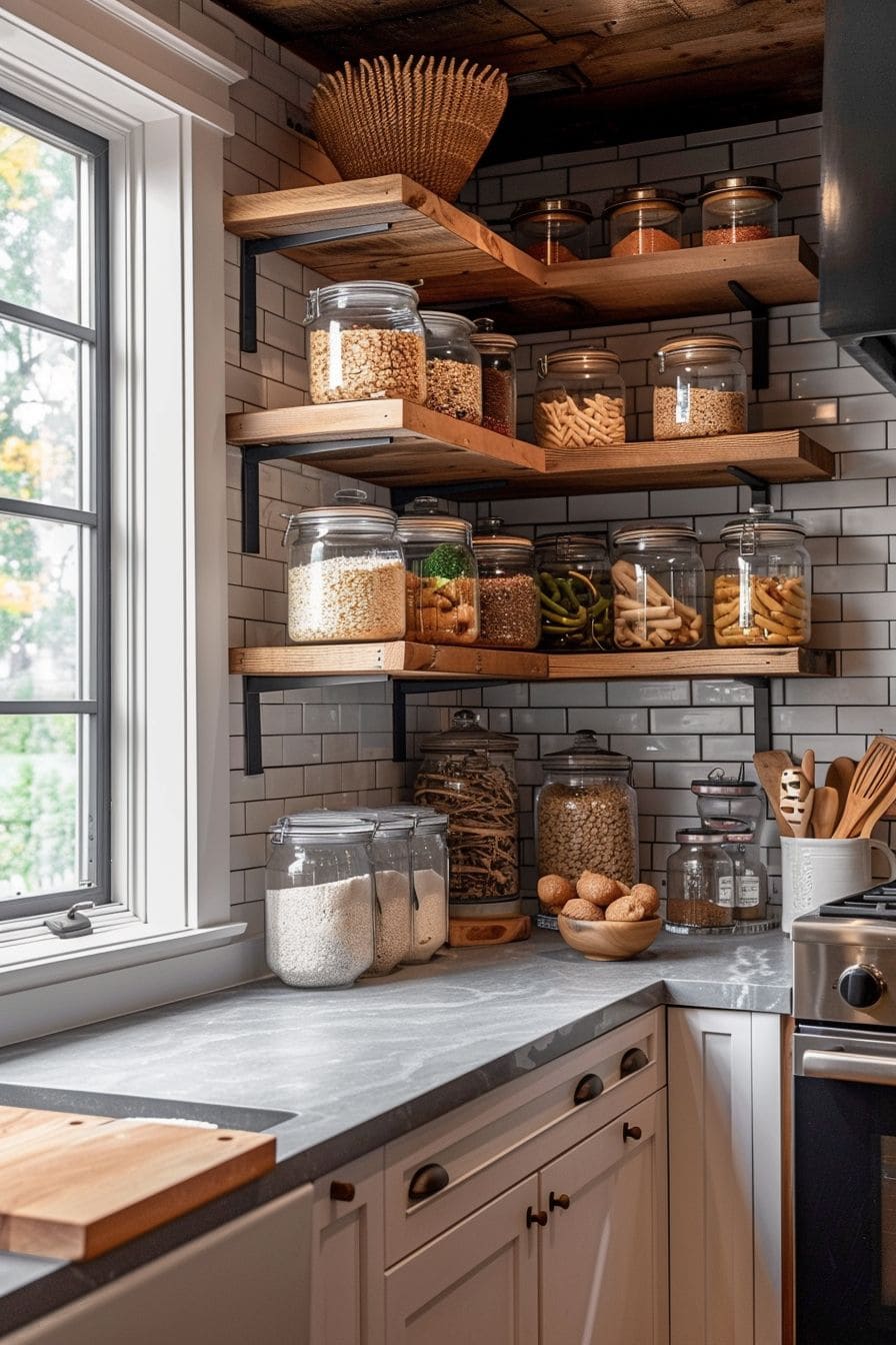 Modern Farmhouse Pantry Shelves