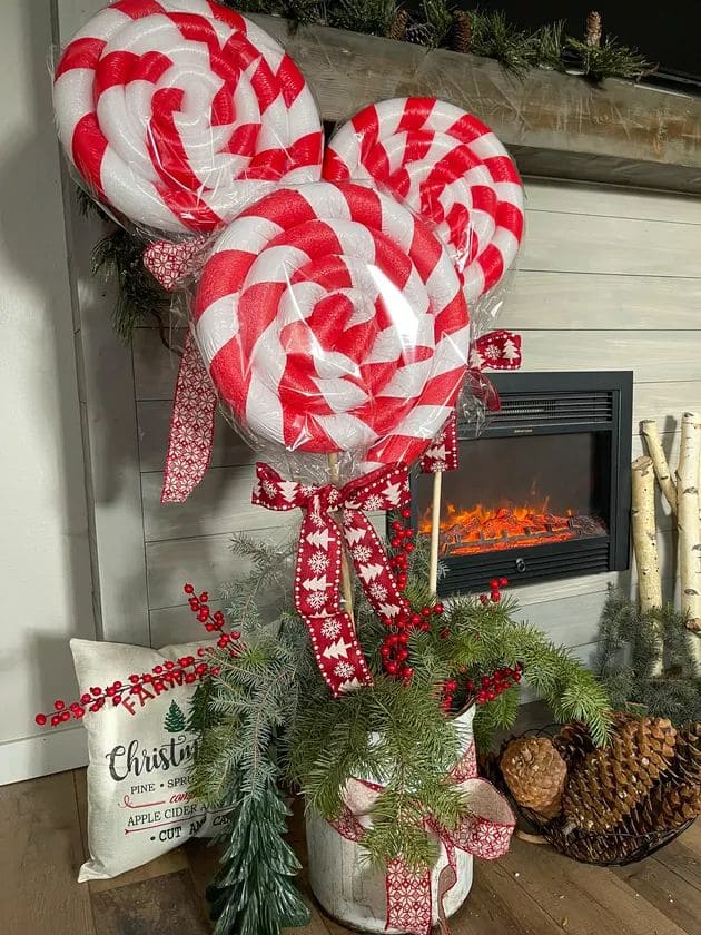 Oversized Peppermint Lollipop Arrangement