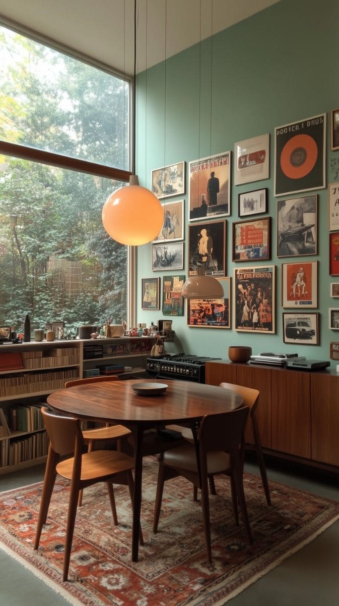 Retro-Modern Vinyl Lovers Dining Room