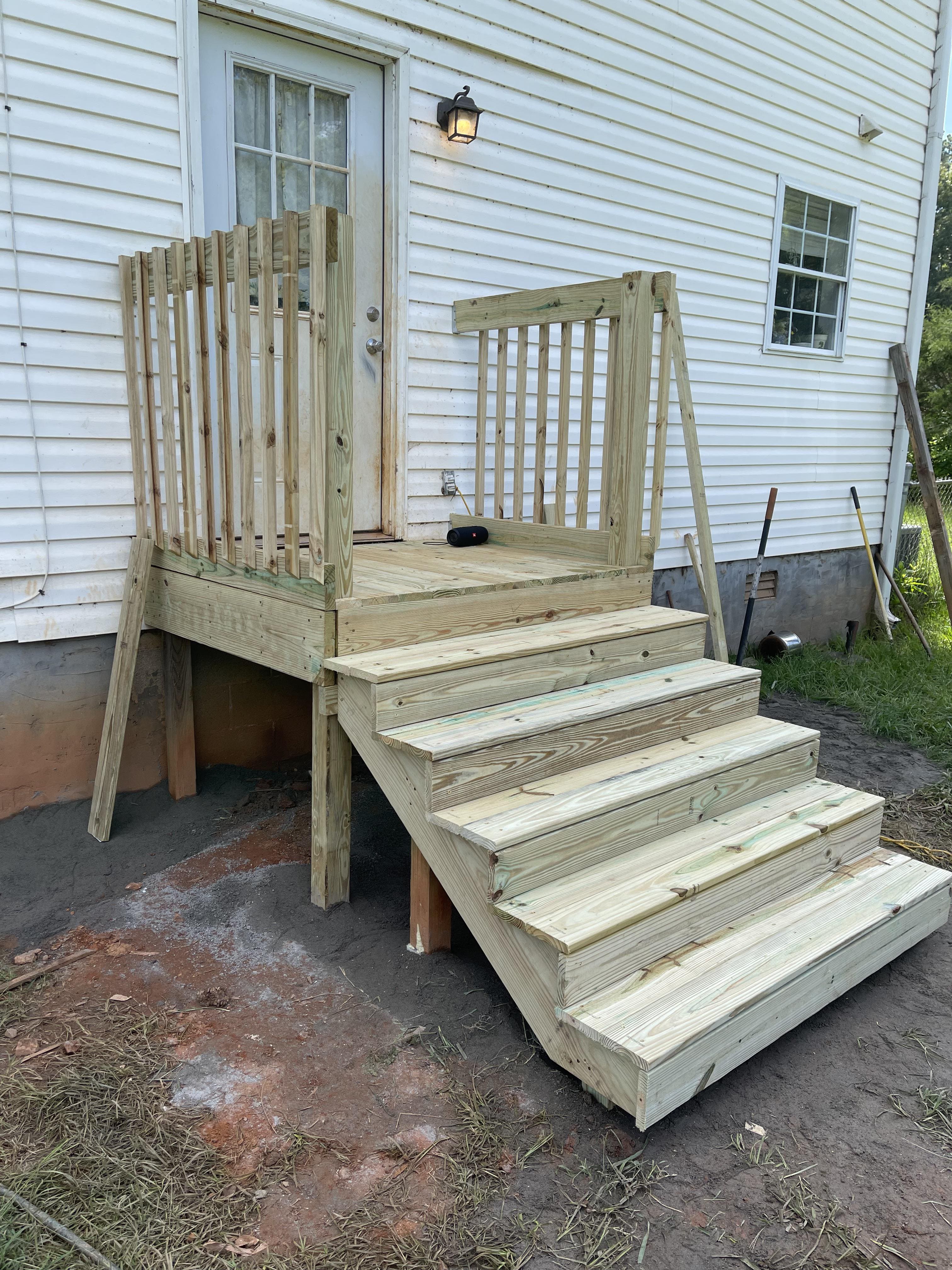 Simple Rustic Deck Entrance