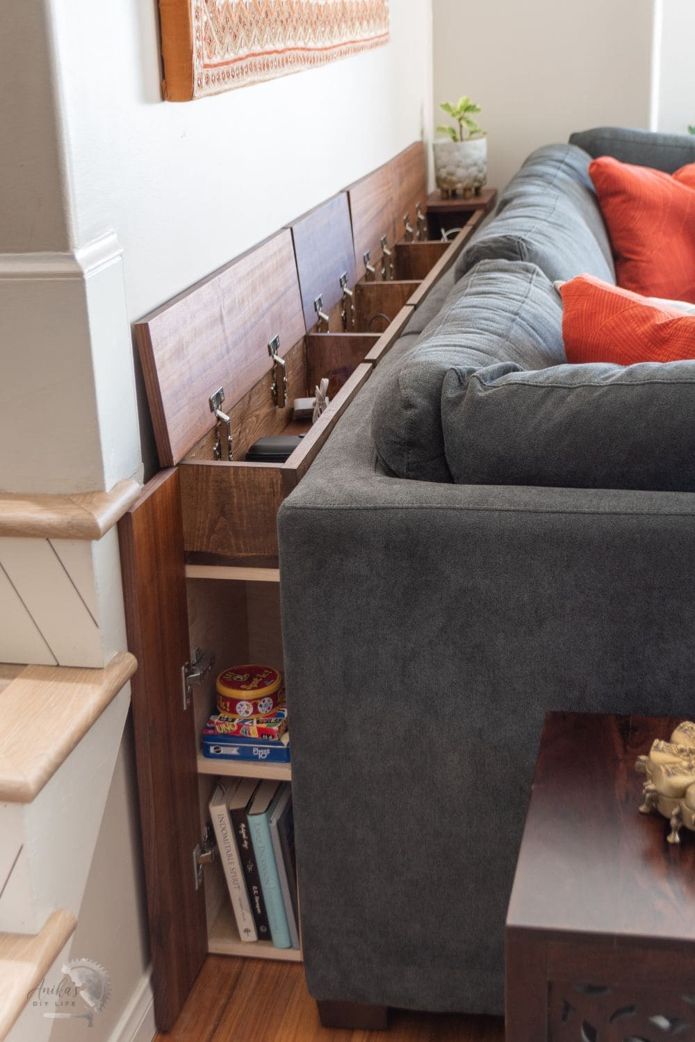 Sofa Table with Hidden Storage Drawers
