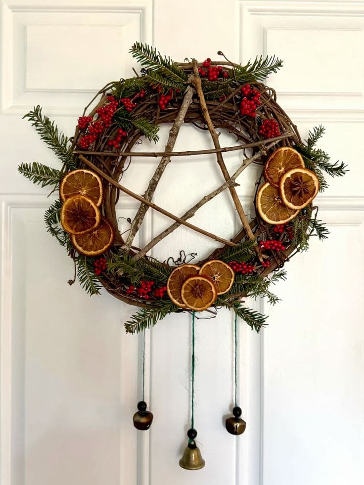 Yuletide Pentacle Protection Wreath
