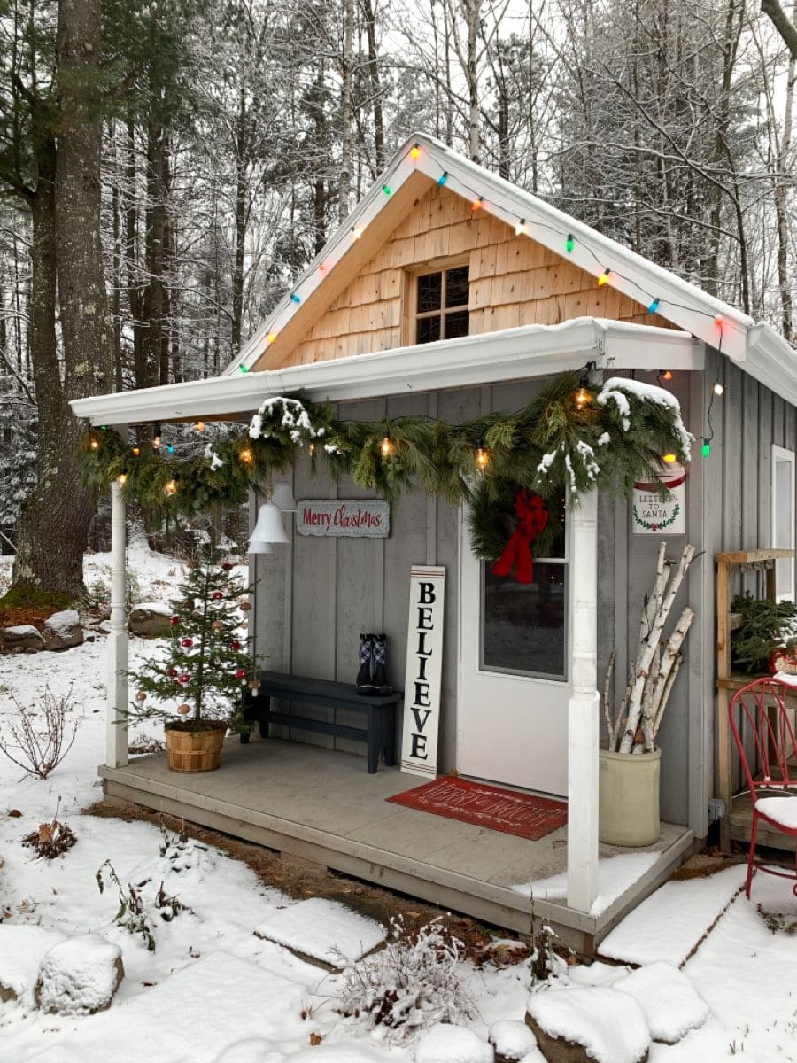 Charming Christmas Shed Entrance