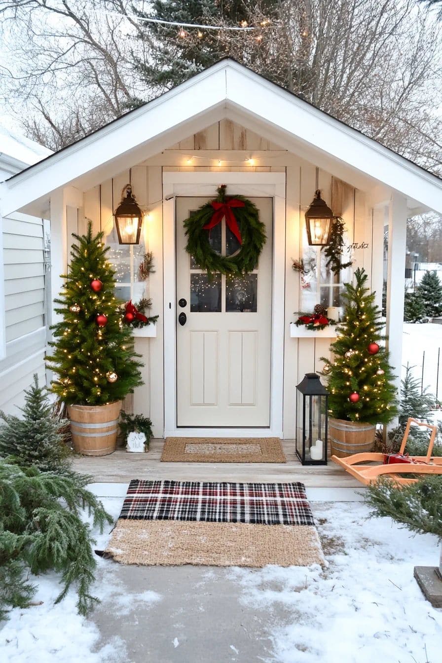 Charming Christmas Shed Entryway