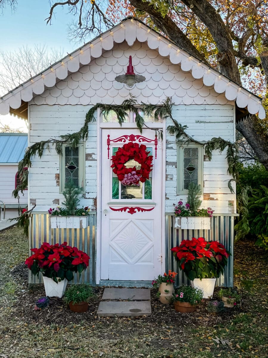 Charming Cottage Christmas Shed Decor