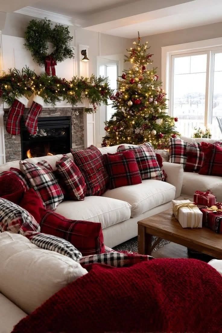 Cozy Christmas Living Room Idea