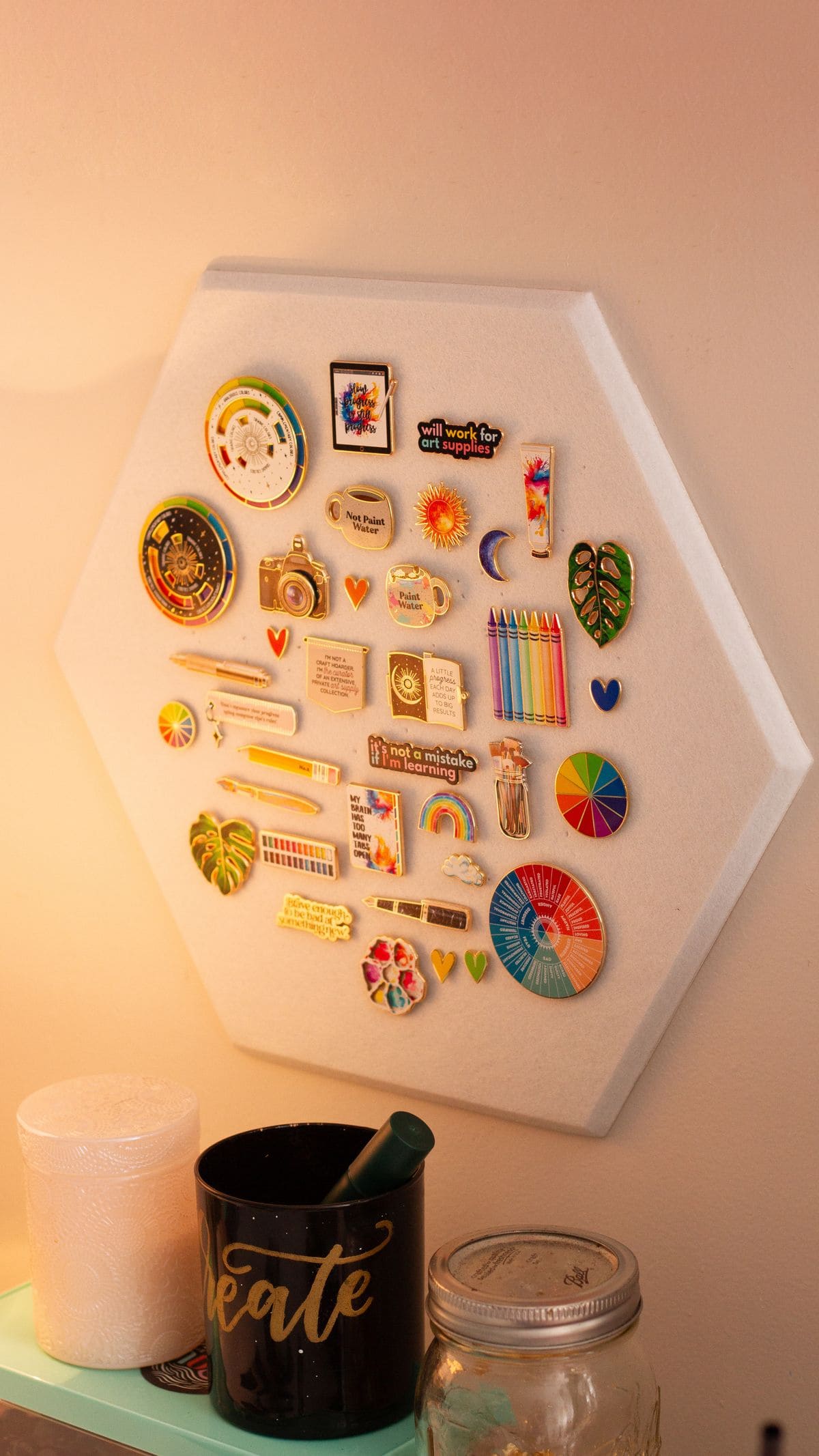 Hexagon Art Pin Board