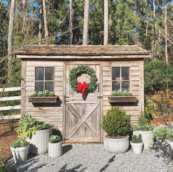 Rustic Christmas Shed Charm